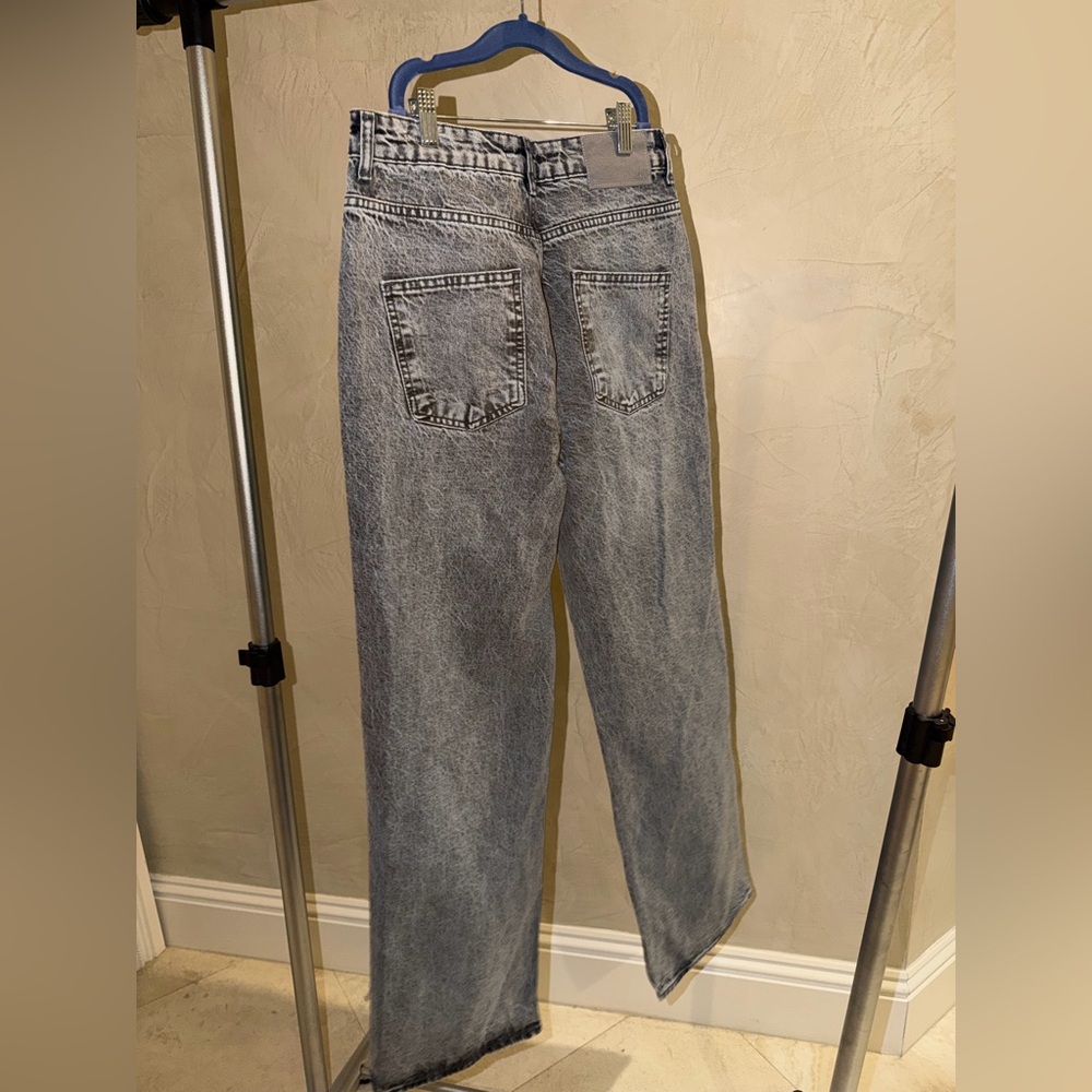 NWT Zara Women's Black Acid Wash Straight Leg Jeans US Sz 4 - Picture 3 of 8